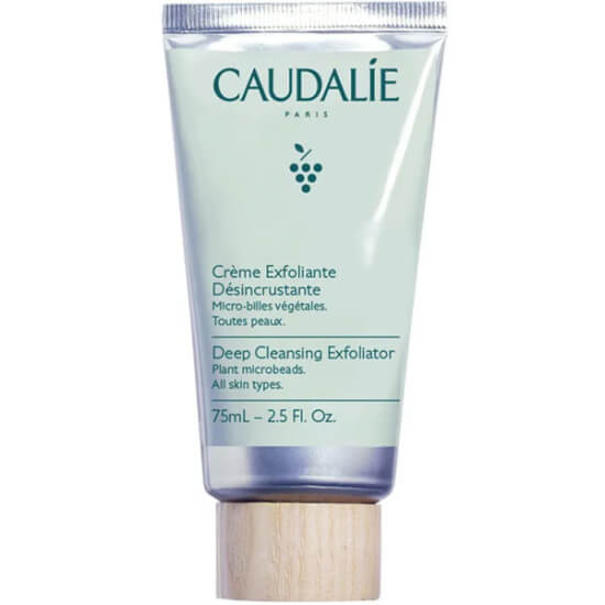 Caudalie Deep Cleansing Exfoliating Peeling 75 ml tüp, organik üzüm suyu, mentol ve volkanik kum tanecikli arındırıcı- 1