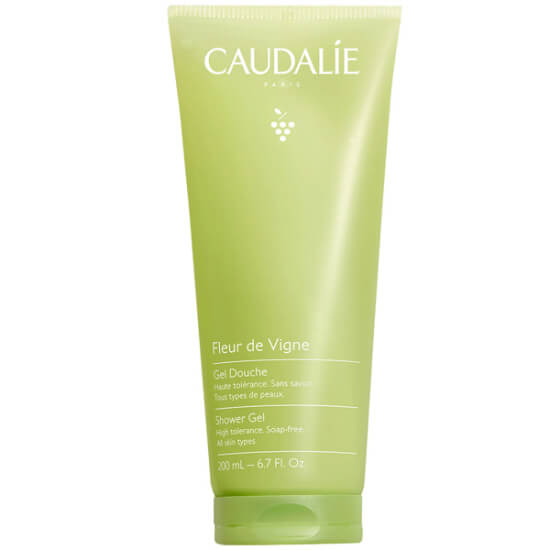 Caudalie Fleur de Vigne duş jeli 200 ml tüp, vegan %96 doğal türevli, sabunsuz, karpuz pembe biber beyaz gül- 1
