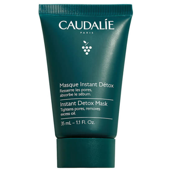 Caudalie Instant Detox Mask 35 ml krem yüz maskesi; pembe kil, kahve özü, organik üzüm posası; vegan, %99 doğal- 1