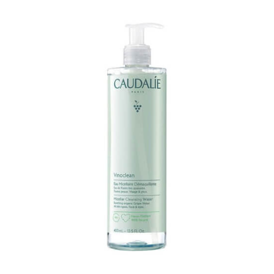 Caudalie Vinoclean micellar makyaj temizleyici su 400 ml, organik üzüm suyu içerikli, yüz ve göz makyajını temizler- 1