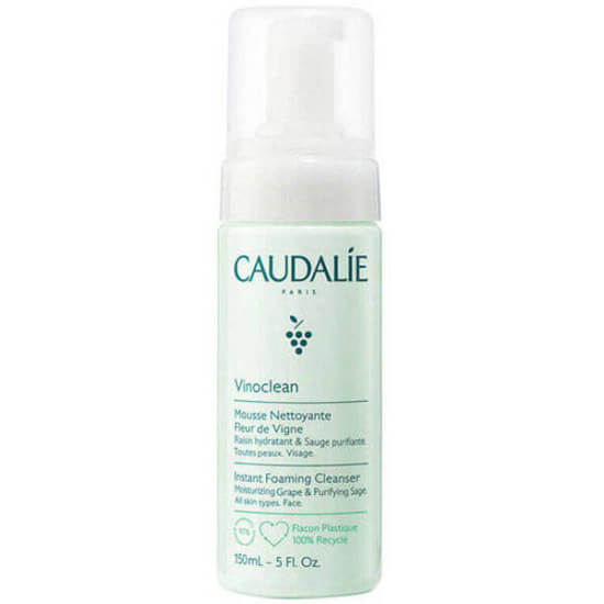 Caudalie Vinoclean Instant Foaming Cleanser 150 ml pompalı şişe, %97 doğal türevli sabunsuz vegan köpük temizleyici- 1
