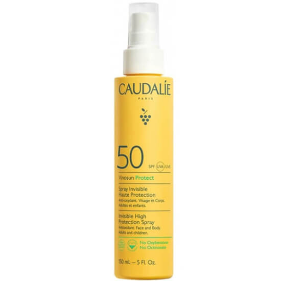 Caudalie Vinosun Protect SPF 50 güneş spreyi 150 ml, yüz vücut, ladin özü polifenol E vitamini, UVA UVB koruma- 1