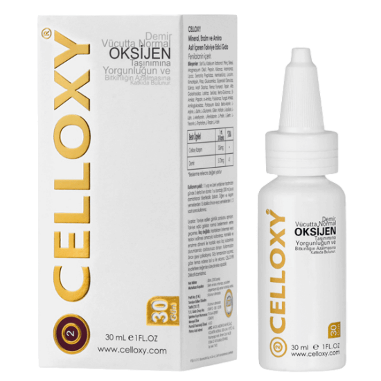Celloxy Oksijen Damla 30 ml cam şişe 720 damla Celloxy karışım demir 5.73 mg 78 mineral içeren sıvı takviye- 1