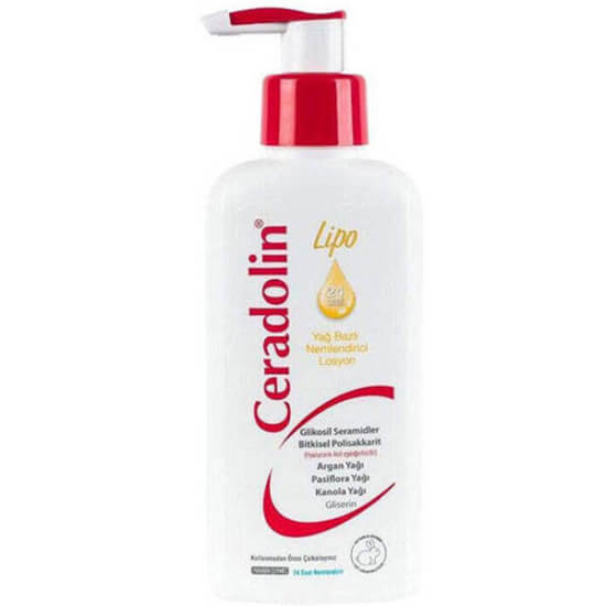 Ceradolin Lipo yağ bazlı nemlendirici losyon 200 ml gamma linoleik asit seramid argan yağı normal kuru hassas cilt- 1