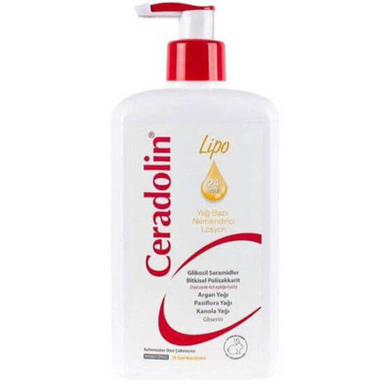 Ceradolin Lipo yağ bazlı nemlendirici losyon 500 ml gamma linoleik asit seramid bitkisel hyaluronik asit kuru hassas cilt- 1