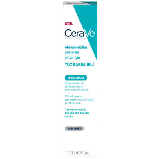 CeraVe Acne Control Gel 40 ml akne kontrol jeli şeffaf jel salisilik asit niasinamid 3 seramid glikolik laktik asit- 1