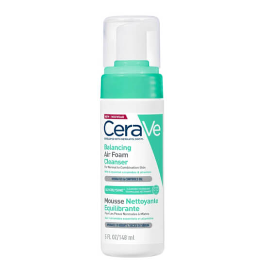 CeraVe Balancing Air Foam Cleanser 148 ml köpük yüz temizleyici normal karma ciltler için 3 seramid allantoin- 1