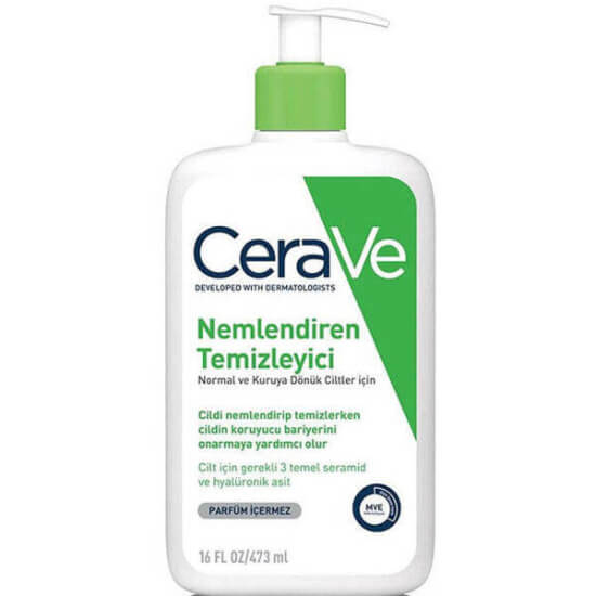 CeraVe Hydrating Cleanser 473 ml köpüksüz nemlendiren temizleyici hyalüronik asit ve 3 seramid normal kuru cilt- 1