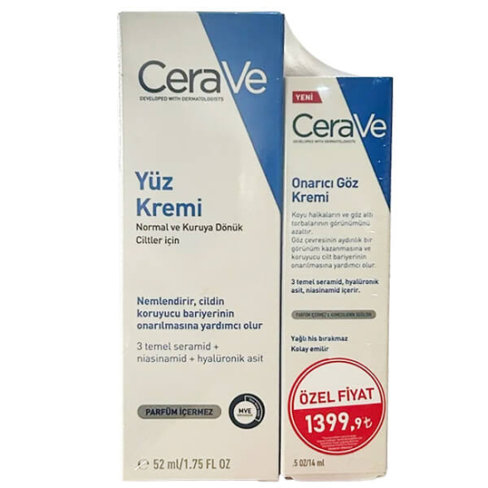  Cerave Kofre - Nemlendirici Yüz Kremi 52 ml ve Onarıcı Göz Kremi 14 ml - 1