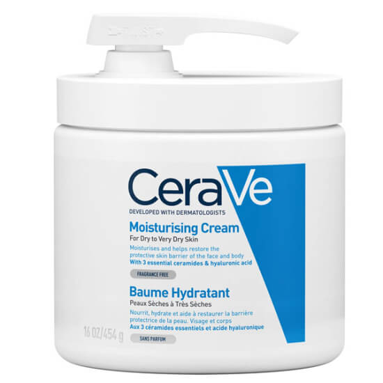CeraVe Moisturising Cream Pump 454 ml pompalı nemlendirici krem, seramidler ve hyaluronik asit içeren, kuru ciltler için- 1
