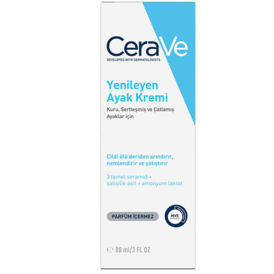 CeraVe SA Renewing Foot yenileyici ayak kremi 88 ml parfümsüz salisilik asit seramid ve hyalüronik asitli- 1