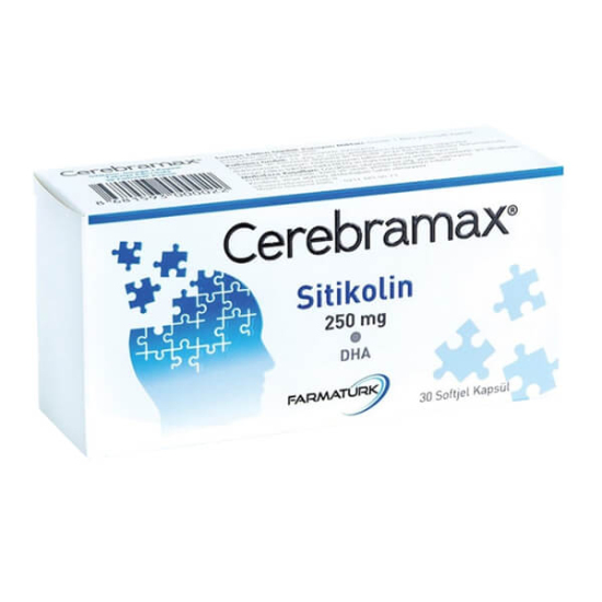 Cerebramax 30 yumuşak kapsül, 250 mg sitikolin, 500 mg balık yağı, Omega 3 150 mg EPA 90 mg DHA 60 mg- 1