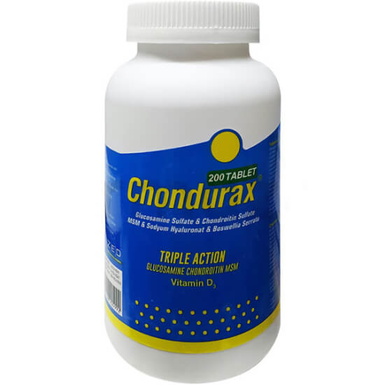 Chondurax Glukozamin Kondroitin MSM 200 tablet 750 mg glukozamin 600 mg kondroitin 200 mg MSM 100 mg akgünlük- 1