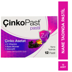 Çinkopast - Çinkopast Nane Zencefil Kara Mürver Pastil 12 li Çinkopast - Çinkopast Nane Zencefil Kara Mürver Pastil 12 li
