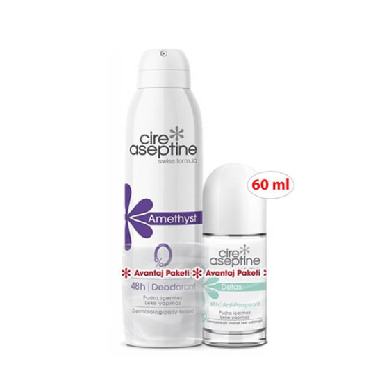  Cire Aseptine Amethyst Deodorant 150 ml Detox Rollon 60 ml Avantaj Paketi - 1