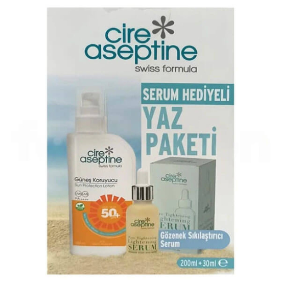  Cire Aseptine Güneş Koruyucu 50 Spf 200 ml Gözenek Sıkılaştırıcı Serum 30 ml - 1