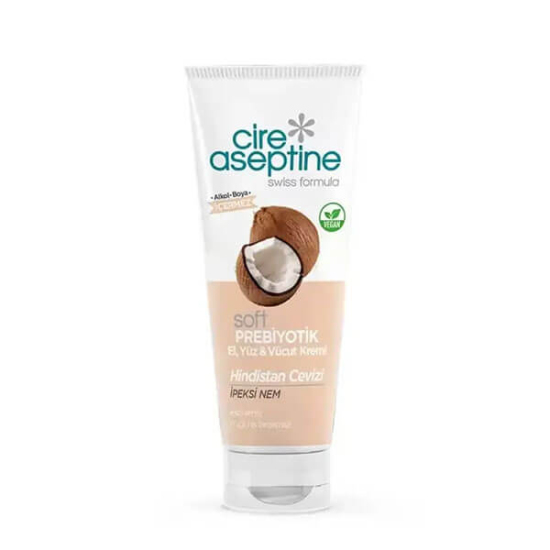  Cire Aseptine Hindistan Cevizi Soft Prebiyotik El Yüz Vücut Kremi 75 ml - 1