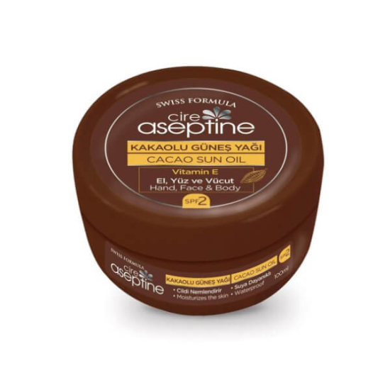 Cire Aseptine kakao yağlı bronzlaştırıcı güneş kremi 100 ml krem form pratik kullanım cilt bakım ürünü- 1