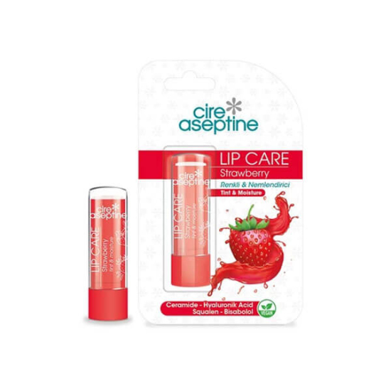  Cire Aseptine Lip Care Dudak Bakım Kremi Çilek 4.5gr - 1