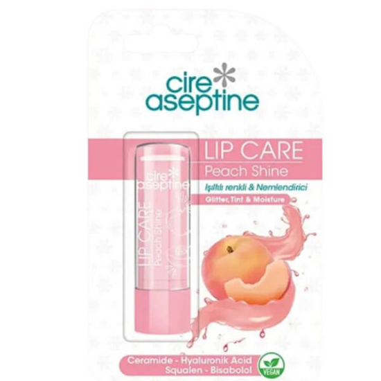  Cire Aseptine Lip Care Peach Shine Renkli Dudak Bakım Kremi 4,5 gr - 1