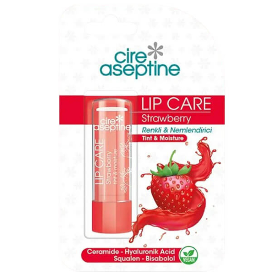  Cire Aseptine Lip Care Strawberry Renkli Dudak Bakım Kremi 4,5 gr - 1
