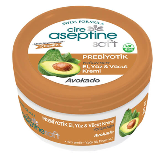 Cire Aseptine Soft avokado özlü prebiyotik krem 100 ml el yüz vücut için yoğun nem destekli günlük bakım kremi- 1