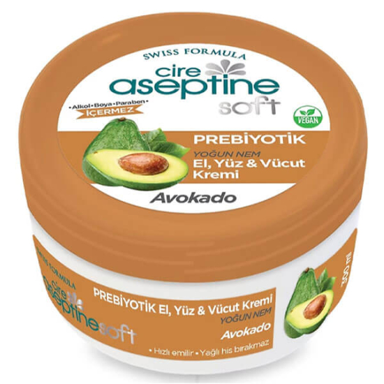  Cire Aseptine Soft Prebiyotik Avokado El Yüz ve Vücut Kremi 300 ml - 1