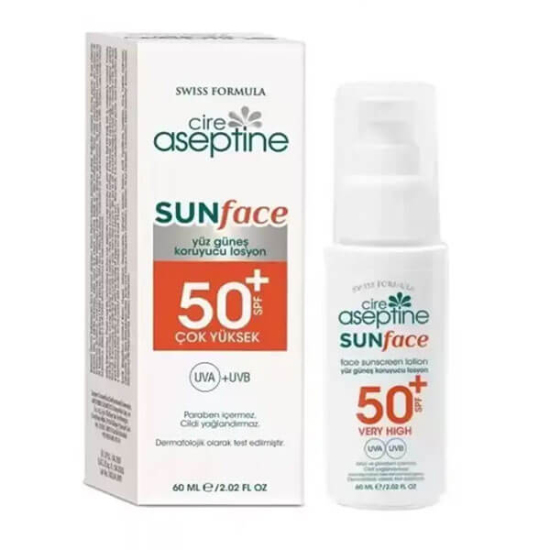  Cire Aseptine Sunface Yüz Koruyucu Losyon SPF50+ 60 ml - 1