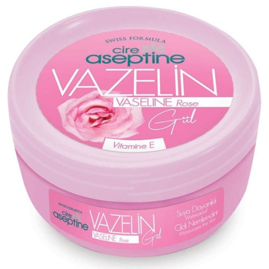 Cire Aseptine Vazelin Gül 150 ml gül özlü E vitamini destekli nemlendirici vazelin el ve vücut bakımı- 1