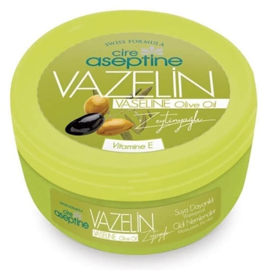 Cire Aseptine vazelin zeytinyağlı 150 ml kavanoz, E vitamini destekli nemlendirici etkili cilt bakım ürünü- 1