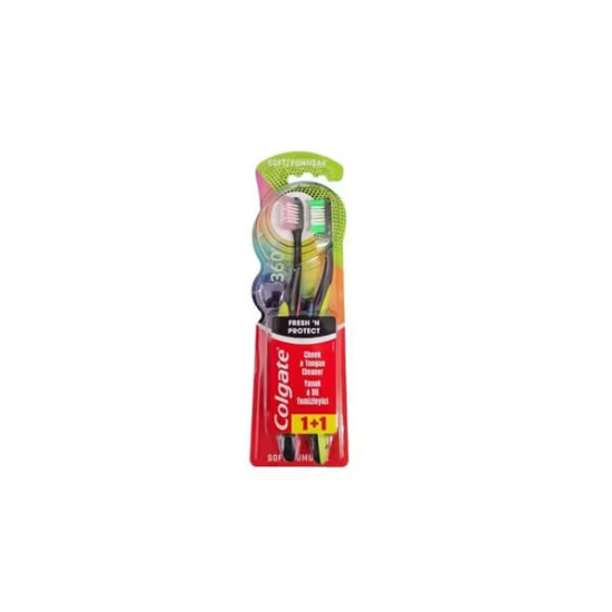  Colgate 360 Derece Yanak Dil Temizleyici Fresh N Protect Diş Fırçası 2 li - 1