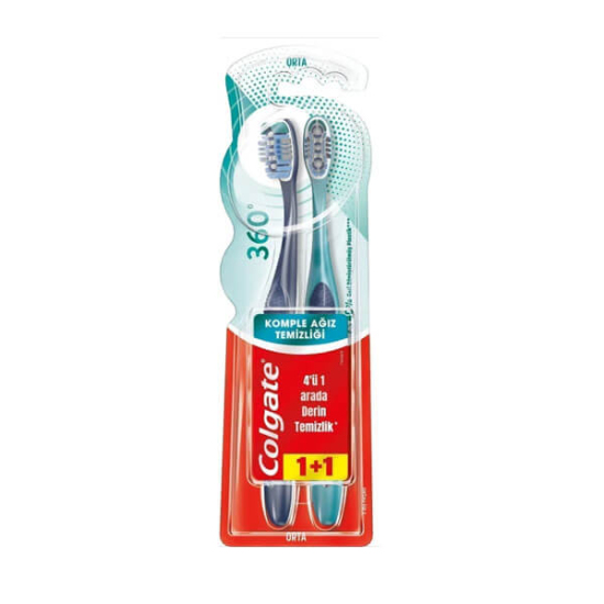  Colgate 360 Komple Ağız Temizliği Orta Diş Fırçası 1+1 - 1