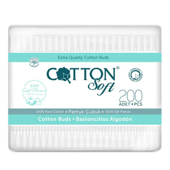  Cotton Soft Kulak Çubuğu Kare 200'lü - 1