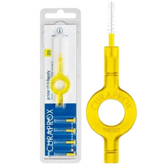 Curaprox CPS 09 Prime Plus Handy arayüz fırçası 0,9 mm giriş çapı 4,0 mm etki çapı diş arası temizliği- 1