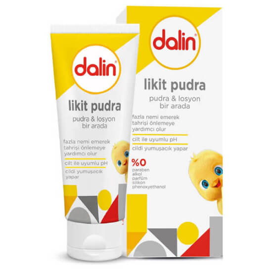 Dalin Likit Pudra 100 ml likit vücut kremi yumuşatıcı etki tahrişi önlemeye yardımcı pratik kullanım- 1
