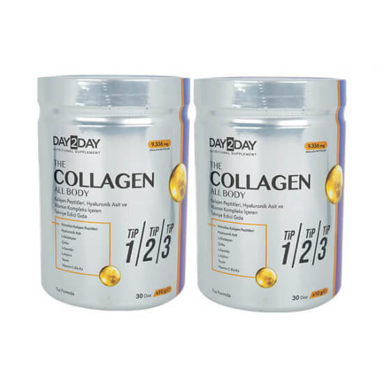 Day2Day The Collagen All Body 300 gr toz kolajen; Tip 1-2-3 peptit, hyaluronik asit 100 mg, C vitamini 250 mg- 1