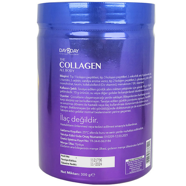 Day2Day The Collagen All Body Takviye Edici Gıda 300 Gr Kolajen Takviyesi