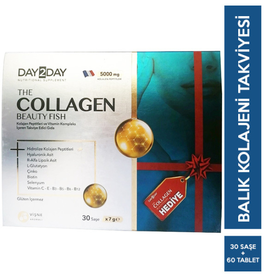 Day2Day The Collagen Beauty Fish Kollajen 30 Saşe + The Collagen Beauty Elastin 500 mg 60 Tablet HEDİYE - 1