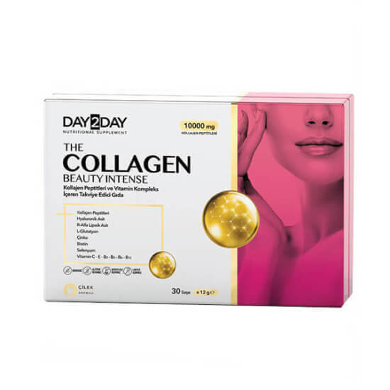 Day2day Collagen Beauty Intense çilek aromalı 30 saşe, saşe başı 10000 mg kolajen peptit ve 250 mg C vitamini- 1