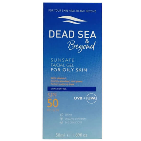 Dead Sea Spa Magik Beyond Sunsafe Facial Gel SPF50+ 50 ml suya dayanıklı güneş koruyucu jel UVA UVB E vitamini Dead Sea mineralleri- 1