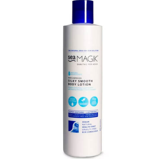 Dead Sea Spa Magik Silky Smooth Body Lotion 350 ml vücut losyonu çabuk emilen yağsız UVB korumalı derin nem- 1