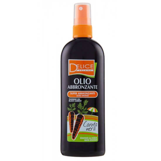 Delice Solaire havuç yağı 150 ml sıvı bronzlaştırıcı cilt bakım yağı, pompalı şişe ürün görseli- 1