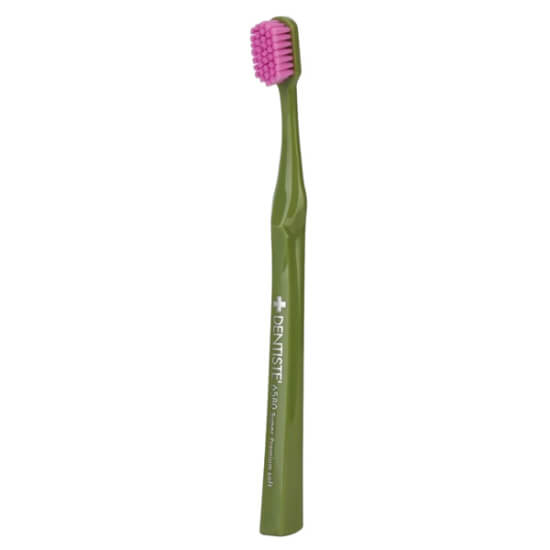 Dentiste 6580 Süper Premium Soft diş fırçası yeşil 6580 adet 0.10 mm hassas kıl ergonomik sap nazik diş eti bakımı- 1