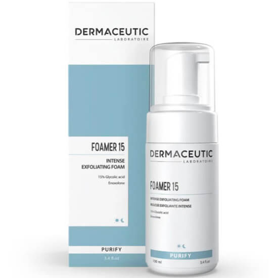 Dermaceutic Foamer 15 yüz temizleyici köpük 100 ml, %15 glikolik asitli peeling etkili, cildi yatıştıran pompalı şişe- 1