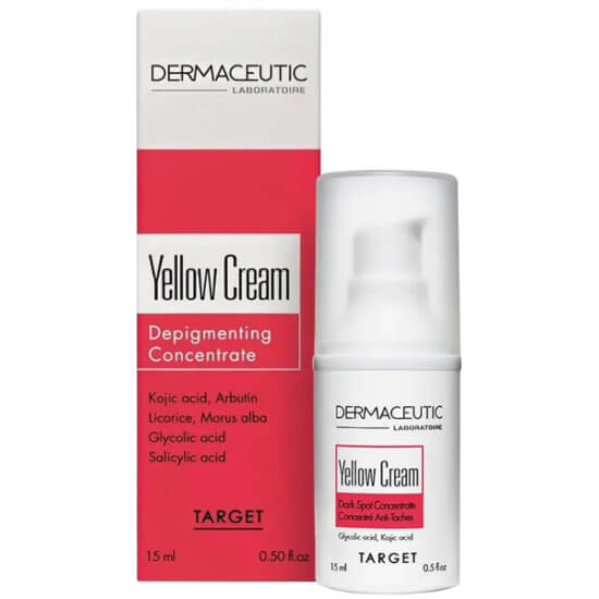Dermaceutic Yellow Cream 15 ml leke karşıtı gece kremi, glikolik asit ve salisilik asitli aydınlatıcı nemlendirici bakım- 1