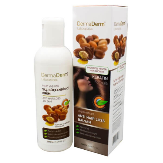 Dermaderm Argan Yağı Özlü Saç Bakım Kremi 500 ml argan yağı keratin biotin pantenol saç yumuşatıcı- 1
