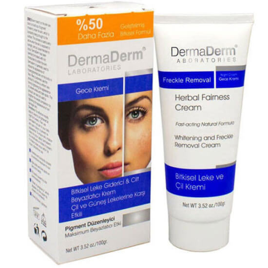 Dermaderm Leke Kremi Gece 100 gr arbutin ve doğal bitki özlü bitkisel leke karşıtı bakım kremi SPF 50- 1