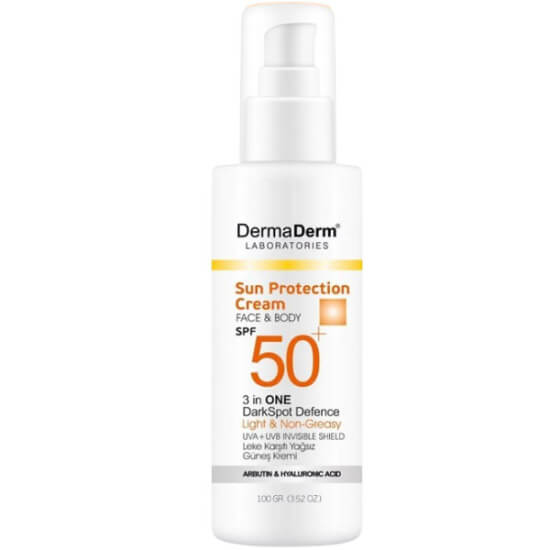 Dermaderm SPF 50 güneş spreyi 100 ml yağsız form 4 mevsim koruma hyaluronik asit içerikli yüksek koruma- 1