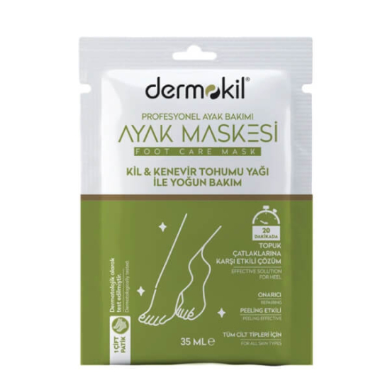  Dermokil Kil ve Kenevir Yağlı Peeling Etkili Ayak Maskesi 35 ml - 1