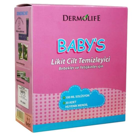 Dermolife Babys göbek bakım seti kutusu 20 adet mendil ve 100 ml solüsyonlu yenidoğan bebek göbek bakımı- 1